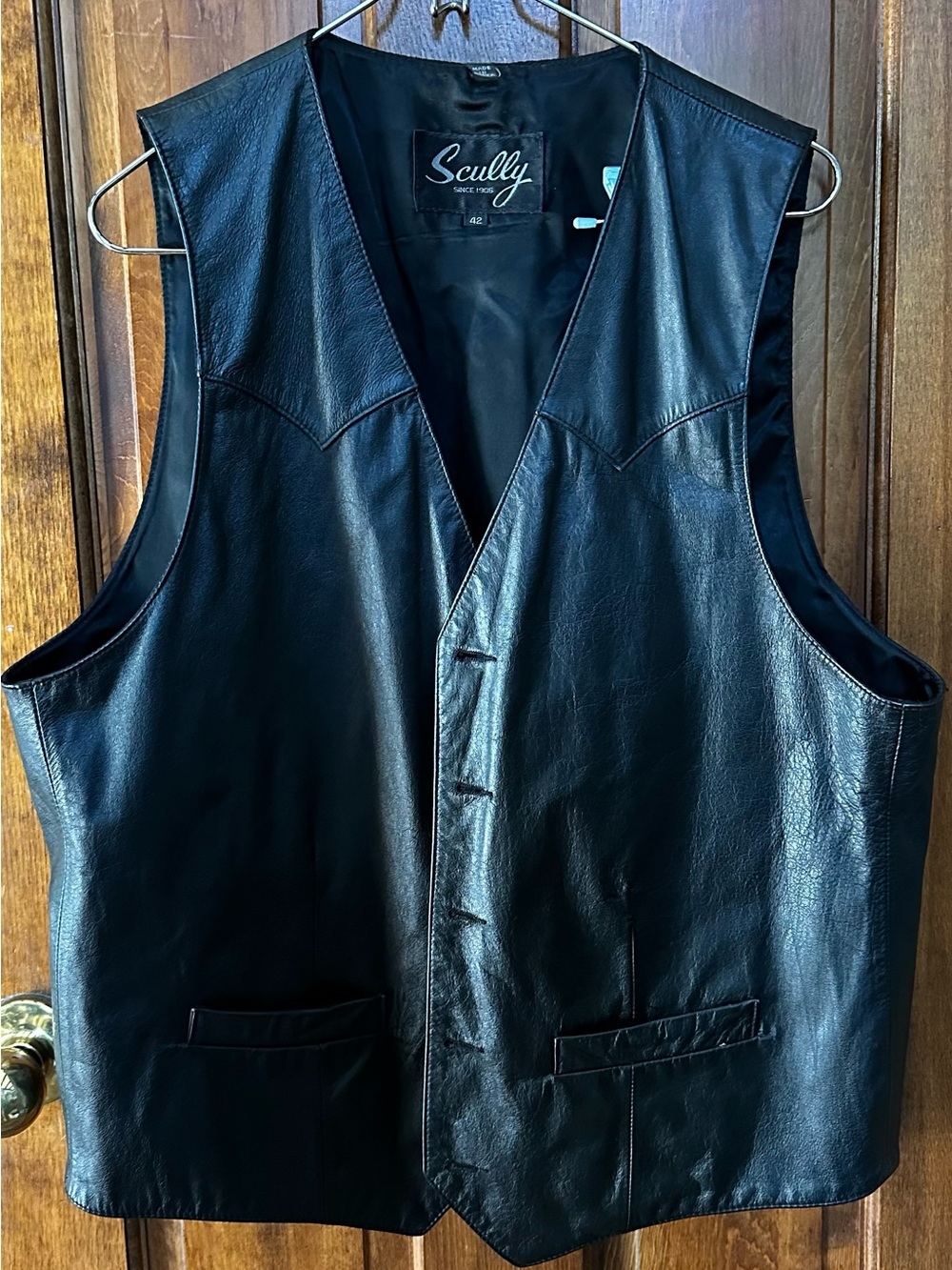 Scully Men's Black Leather Vest